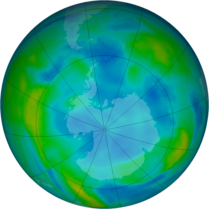 Antarctic ozone map for 26 May 2000